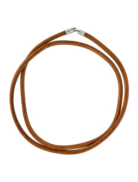 Hermes leather necklace